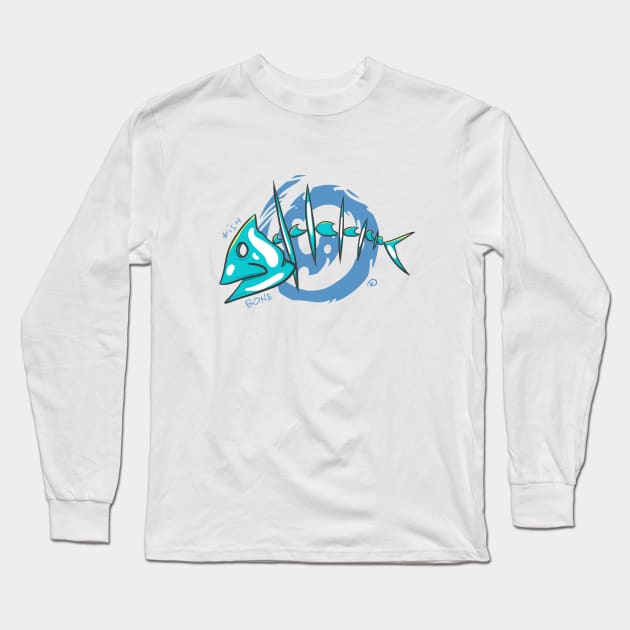 Fish bone summer design Long Sleeve T-Shirt by Roningasadesign